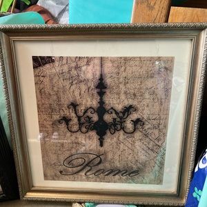 3 square frame chandelier pictures. Vintage looking picture frames.